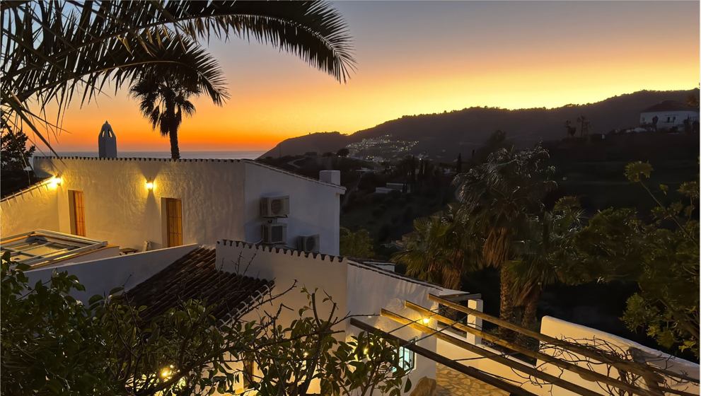 Andalusian hills at sunset above the Mediterranean
